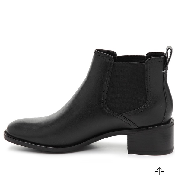 Cole Haan Corinne Chelsea Boot Black Leather Ankle Dressy Fall Chunky Gore Heel - Picture 4 of 16